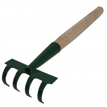 Граблі садові 4 зуби з дерев'яною ручкою (46*12 см)